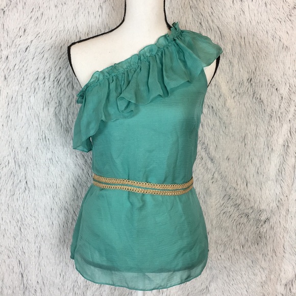 NY Square Ruffle Racerback Top (Light Navy)